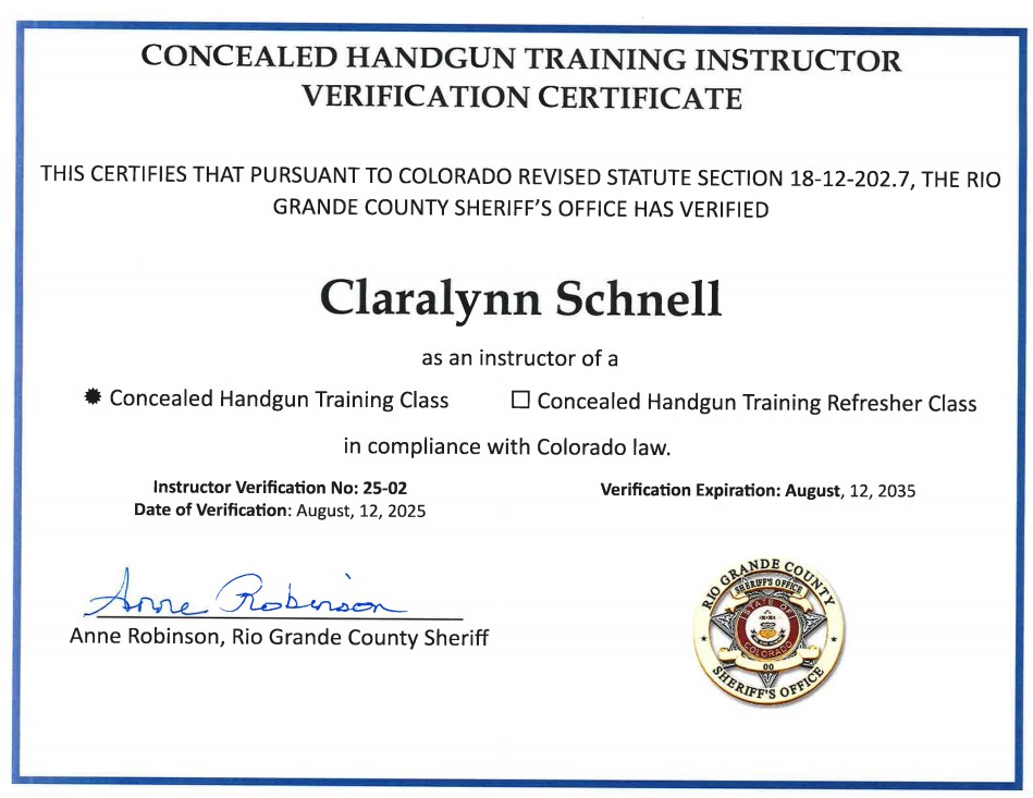 Schnell Certificate